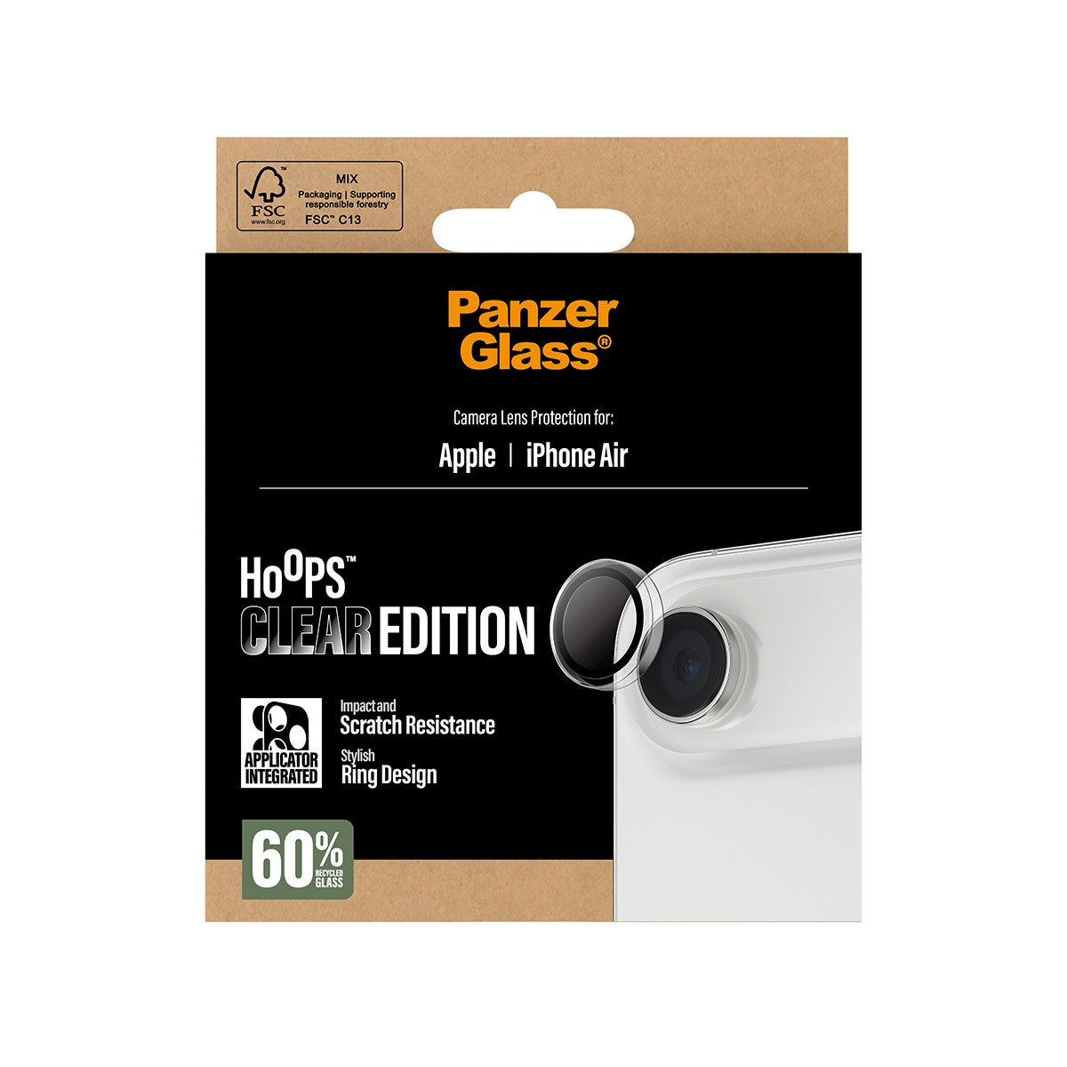 PanzerGlass® Hoops® Kameralinsebeskytter Transparent iPhone Air